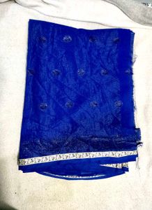 Royal Blue Embroidered Saree