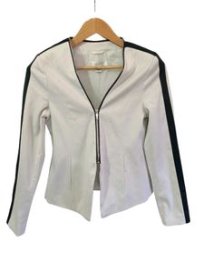 Chic White &amp; Black Moto Jacket