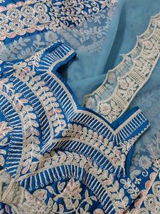 Elegant Blue Embroidered Lehenga Choli