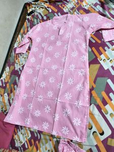 New Pink Printed Kurta Set with Dupatta