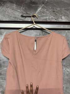 Vero Moda Peach A-Line Cap-Sleeve Dress