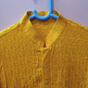 Yellow Chikankari Kurta