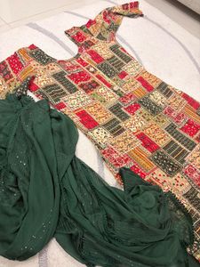 Designer Patchwork Kurta with Dhoti Pants