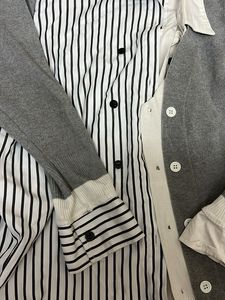 Stylish Striped &amp; Knit Layered Top