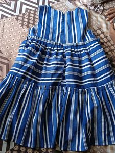 Chic Blue Striped Dress