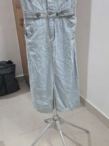 Light Wash Denim Button-Up Midi Dress