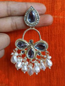 Elegant Crystal &amp; Pearl Drop Earrings
