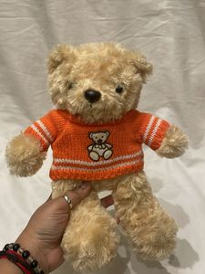 Cute Teddy Bear with Orange Sweater