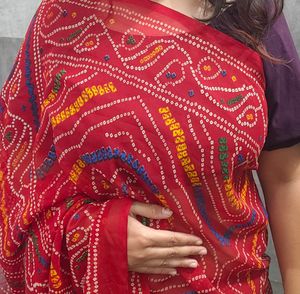 Red Bandej Saree