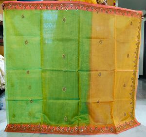Classy Green Saree With Light Work