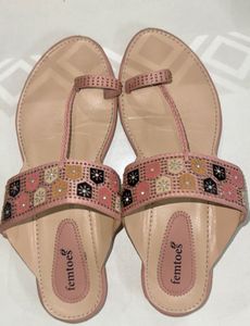 Femtoes Pink Embellished Sandals