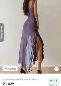 Elegant Lavender Sweetheart Neckline Maxi Dress