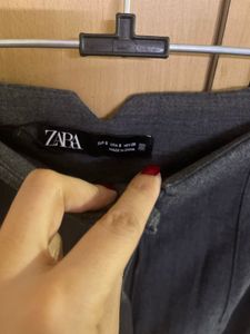 Zara High Waist Formal Trouser Dark Melange