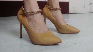 Stiletto Heels with Gold Ankle Strap
