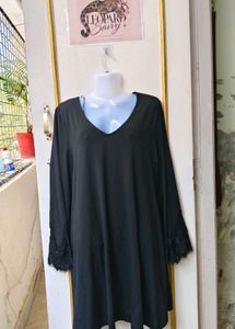 Elegant Black Lace Sleeve dress