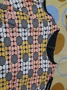Patterned Cold Shoulder Top