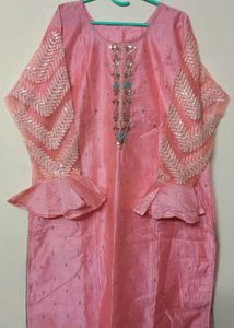 Elegant Pink Kurta with Sequins