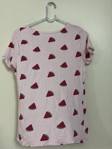 Cute Pink Watermelon Print T-Shirt