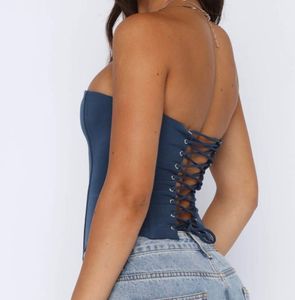 elegant Blue Corset Top