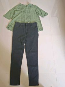 Embroidered Boho Top & Dark Wash Jeans Set