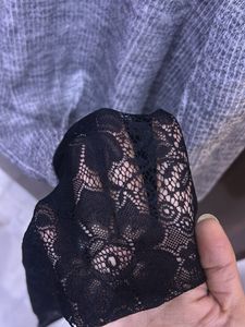 Banana Republic | Gray Knit Dress with Lace Hem
