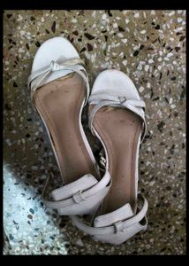 White Ankle Strap Heels