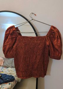 Puff Sleeve Square Neck Top
