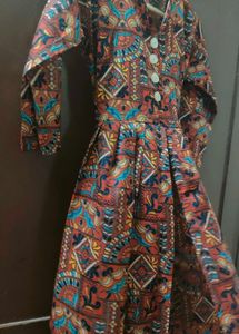 Vibrant Printed Kurta with Buttons