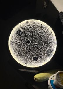 3d texture Moon Lamp handmade