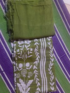 Green Floral Dress Material