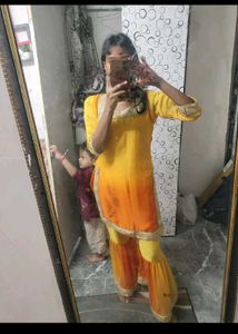 Beautiful Yellow &amp; Orange Kurta Set