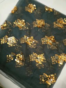 Grey Embroidered Soft Net Fabric