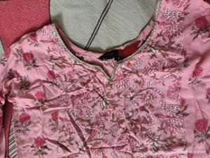 Pretty pink kurta set with duppata