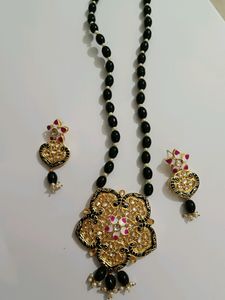 Black Long Beads Mala Set