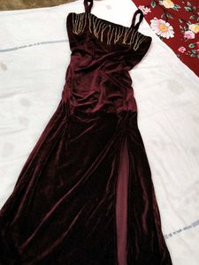 Maroon Velvet bodycon Dress