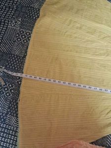 Yellow Striped Kurta Set with Embellished Neckline