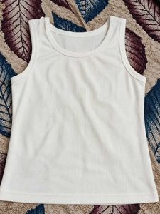 White Ribbed Tank Top