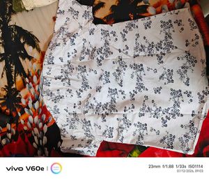 kids  White Floral Print Short Sleeve Shirt