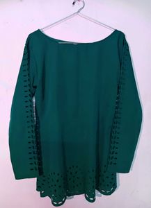Green Cut-Out Sleeve Kurta