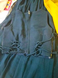 Stylish Navy Blue Embroidered Lehenga Choli Set