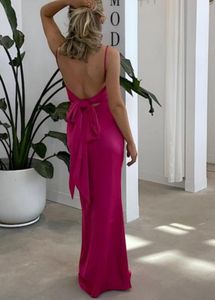 Hot Pink One Piece Dress With Pretty Bow Back