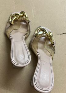 Sparkly Silver Wedge Heels