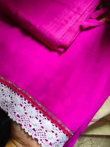 Soft White Border Pink Saree