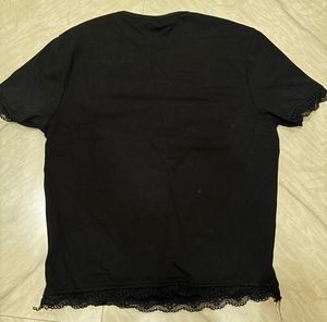 Black Lace Trim Layered Top