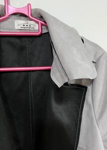Stylish Grey Suede Trench Coat