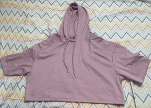 Pink Cropped Hoodie