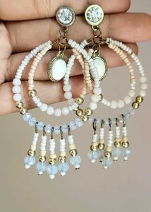 Miniso Boho Beaded Hoop Earrings