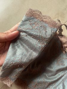 Lace Trimmed Light Blue Bra