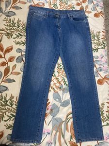 New High waist Straight Fit Blue Denim Jeans Women