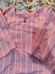 Pink Striped Kurta